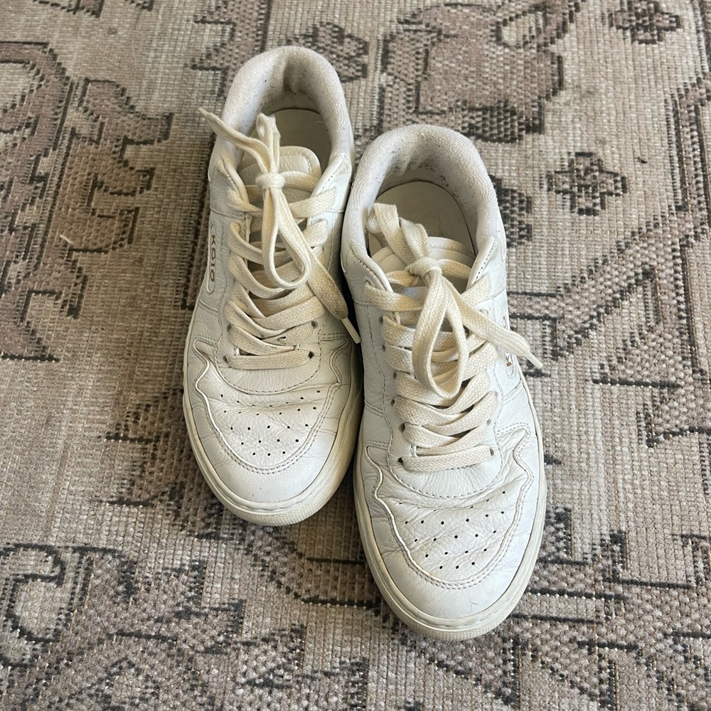 Koio white leather sneakers, size 6